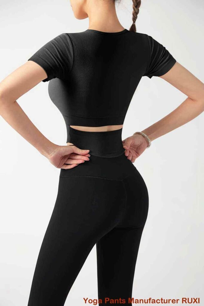 Black Flare Yoga Pants Stylish Comfortable RUXI za89
