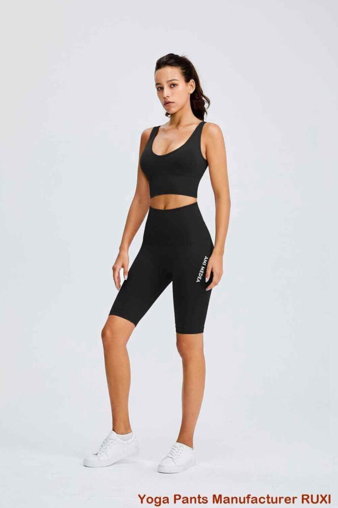 Plain Black Gym Leggings Comfortable Stylish RUXI za705