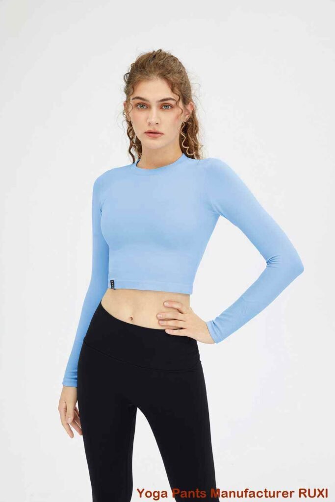 Cropped Long Sleeve Workout Top RUXI za725
